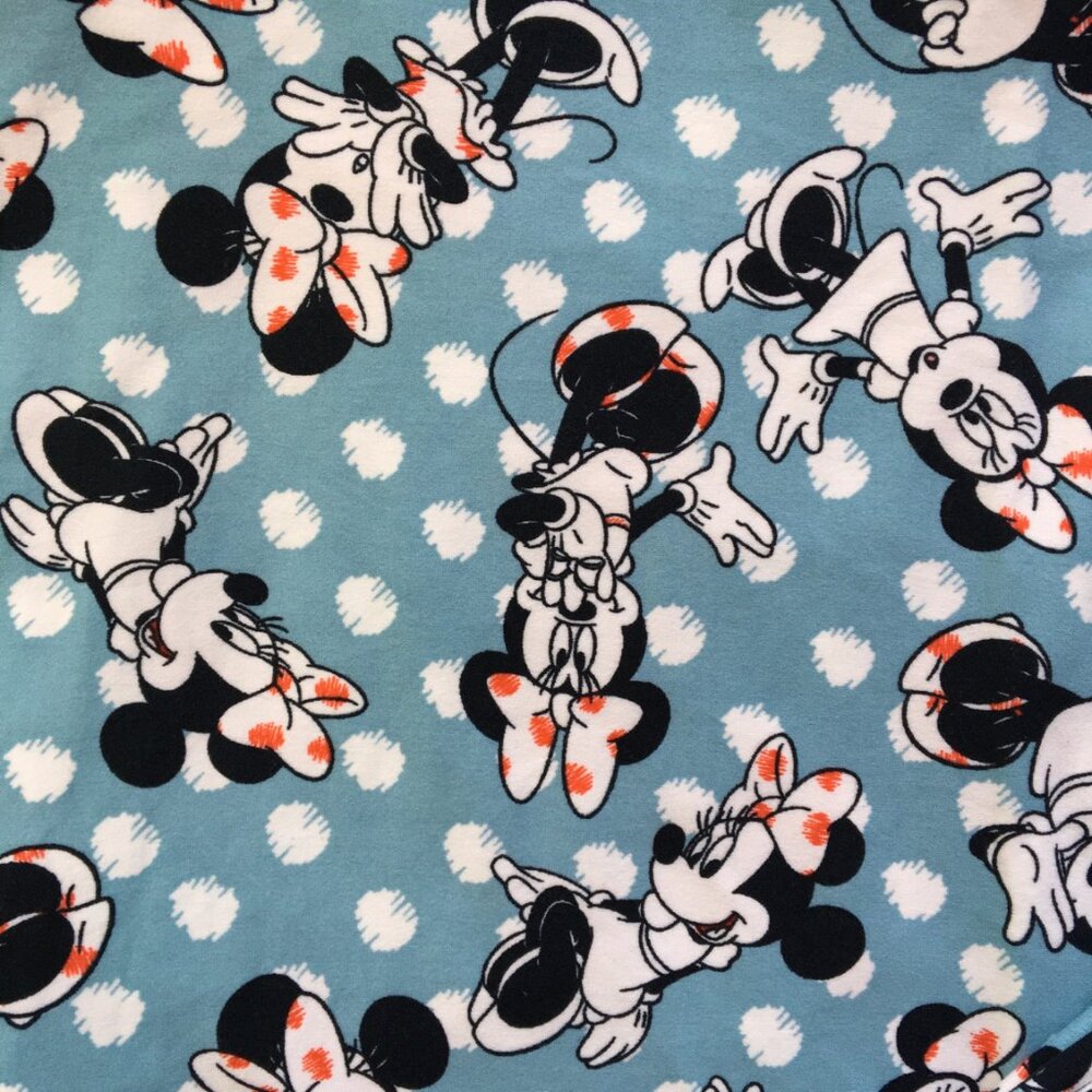 Boutique style pattern, leggings,  Minnie Mouse, Lt Blue/WH/HC